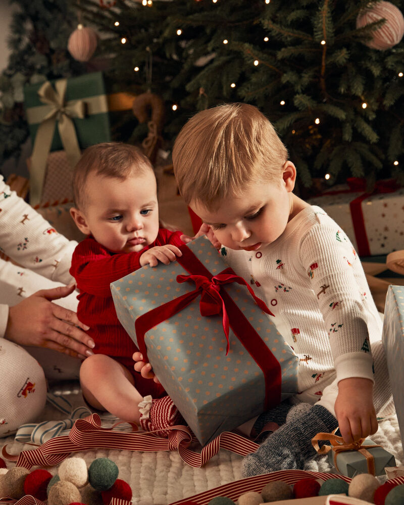 Baby 1-Piece Christmas Thermal Footless Pajamas, image 4 of 6 slides