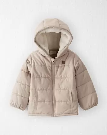 Toddler Recycled Puffer Jacket in Tan, 