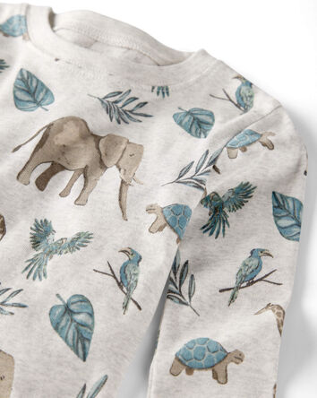 Toddler Safari Print Organic Cotton 2-Piece Pajamas, 