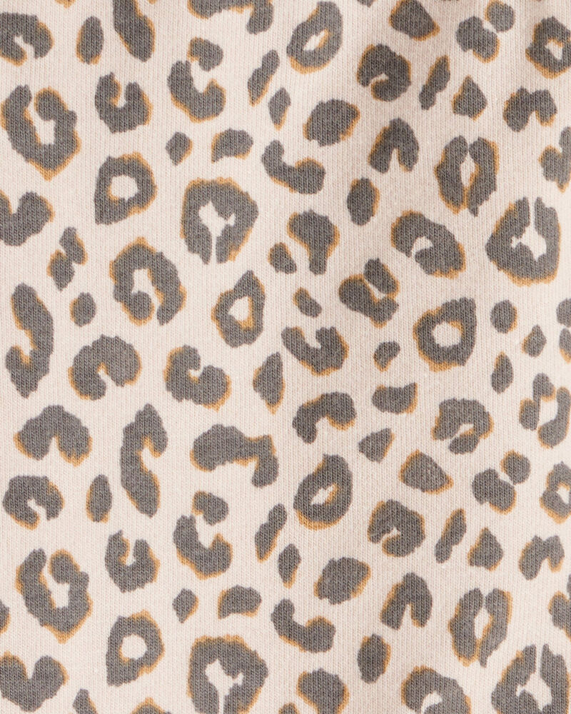Baby Girl Cotton Leopard Stretch Leggings - Brown, image 3 of 4 slides