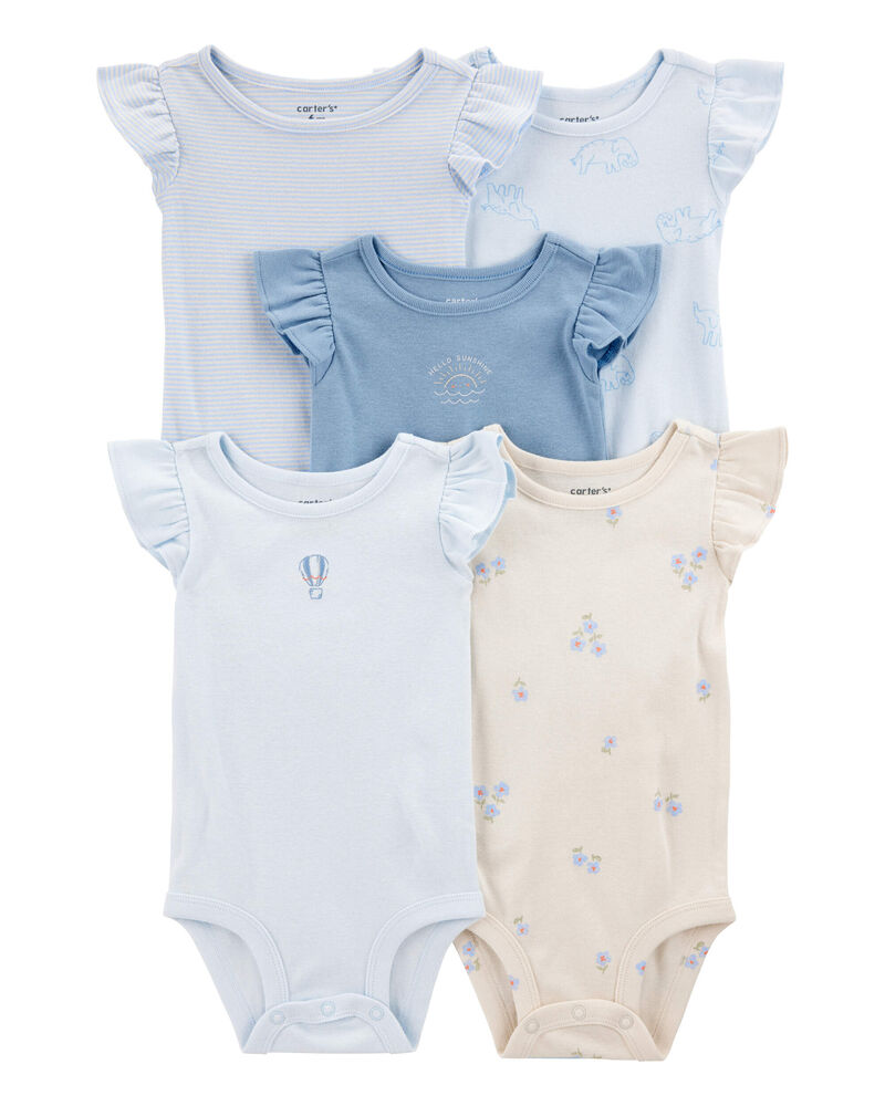 Baby Girl 5-Pack Short-Sleeve Bodysuits, image 1 of 7 slides