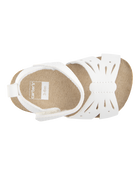 Baby Butterfly Faux Cork Sandals - White, image 4 of 7 slides