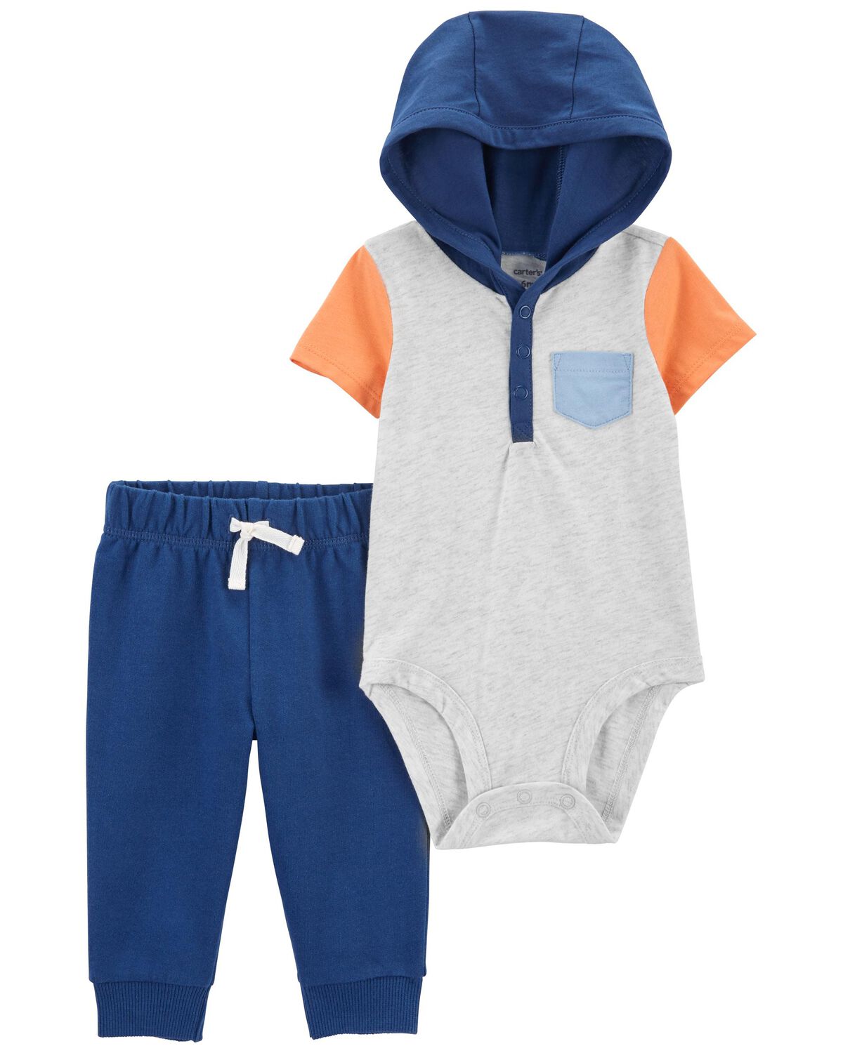 Multi Baby 2Piece Hooded Bodysuit Pant Set