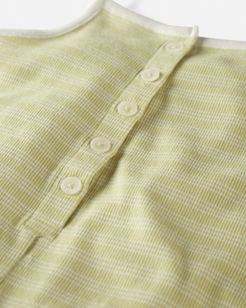 Toddler Striped Organic Cotton Rib Romper, image 2 of 4 slides