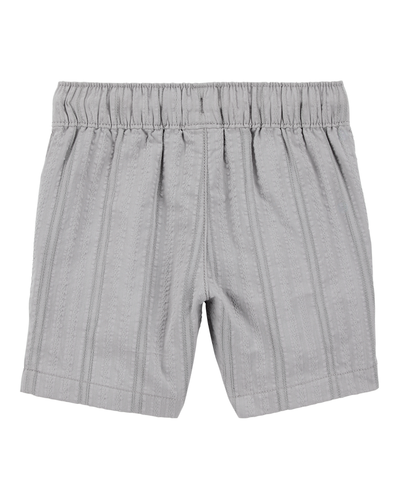 Baby Seersucker Drawstring Shorts - Grey, image 2 of 4 slides