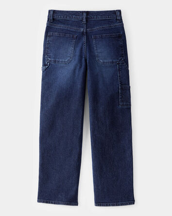 Kid Baggy Iconic Denim Cargo Pants - Indigo Wash, 