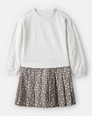 Kid Floral Sweatshirt Dress, 