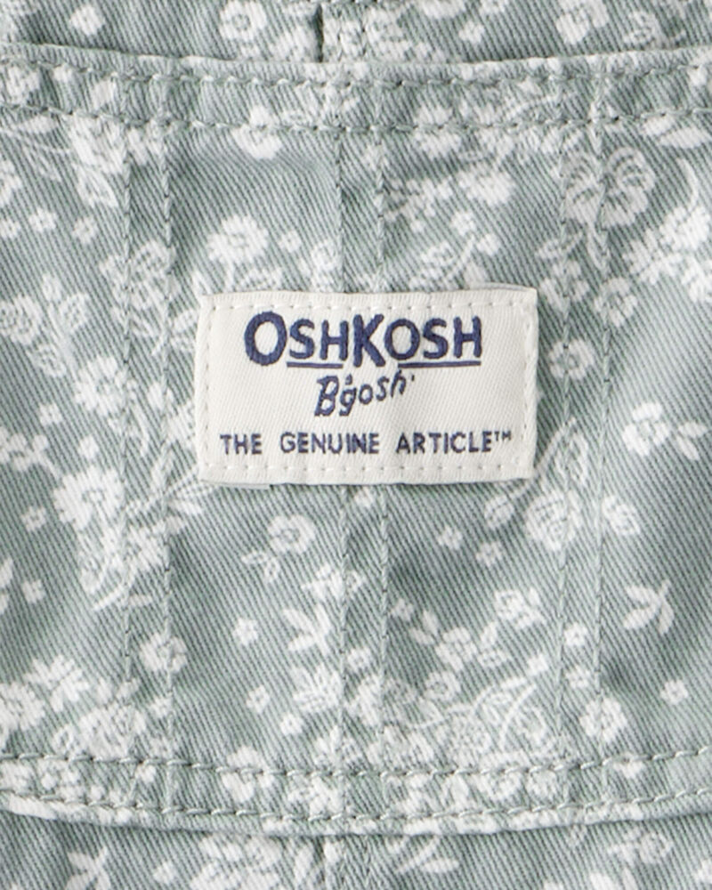 Baby Floral Print Overalls - Green, image 3 of 4 slides