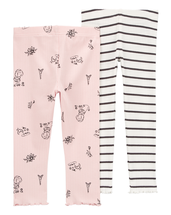 Baby 2-Pack Printed Leggings Set, 
