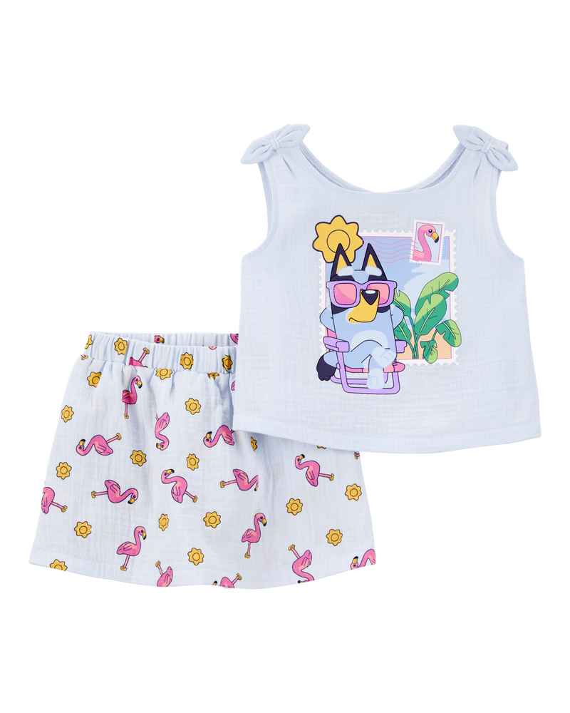 Toddler 2-Piece Bluey Tank Top & Short Set - Blue, image 1 of 7 slides