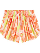 Coral - Kid Floral Pull-On Flip Shorts