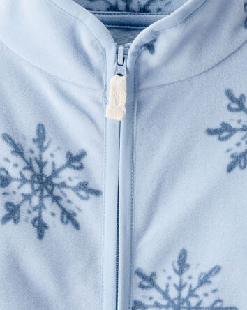 Toddler Girl Snowflake Microfleece Zip-Up Jacket - Blue, 