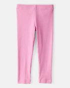 Toddler Girl Cotton Rib Pull-On Stretch Leggings - Purple, image 2 of 4 slides