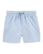 Boys Striped Swim Trunks - Blue, image 4 of 5 slides