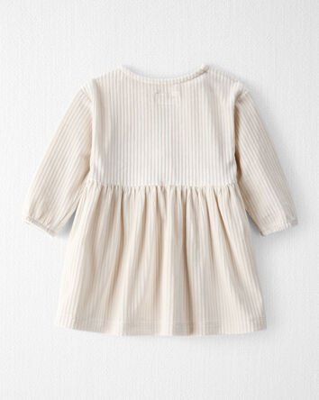 Baby Girl Recycled Ribbed Velour Dress, 