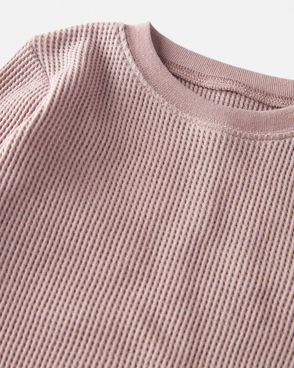 Plum Taupe Toddler Waffle Knit Pajamas Set Made With Organic Cotton