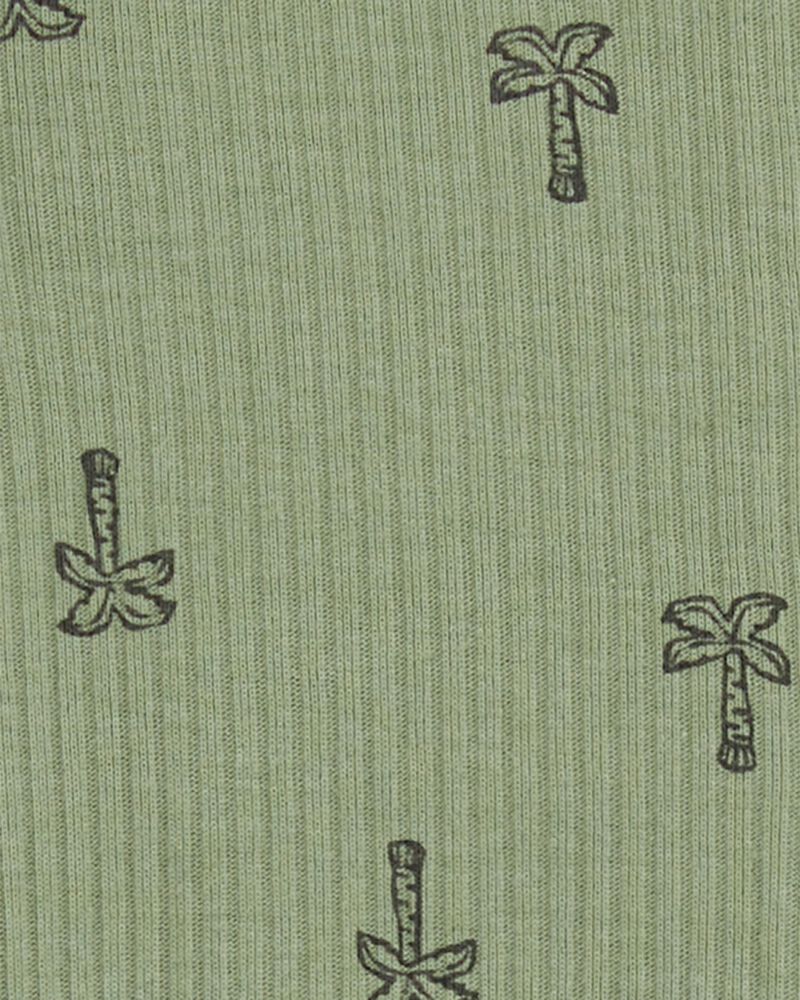 Baby Palm Tree 2-Way Zip Cotton Sleep & Play Pajamas, image 2 of 4 slides