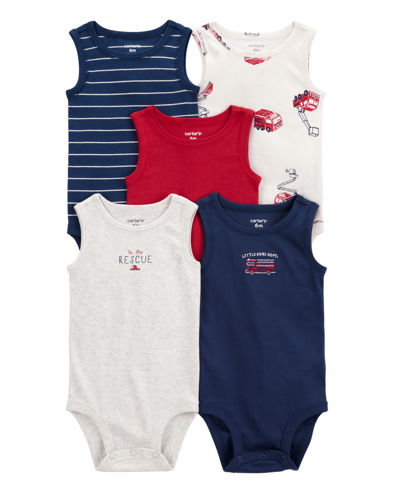 Baby 5-Pack Sleeveless Bodysuits, image 1 of 7 slides