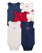 Baby 5-Pack Sleeveless Bodysuits, image 1 of 7 slides