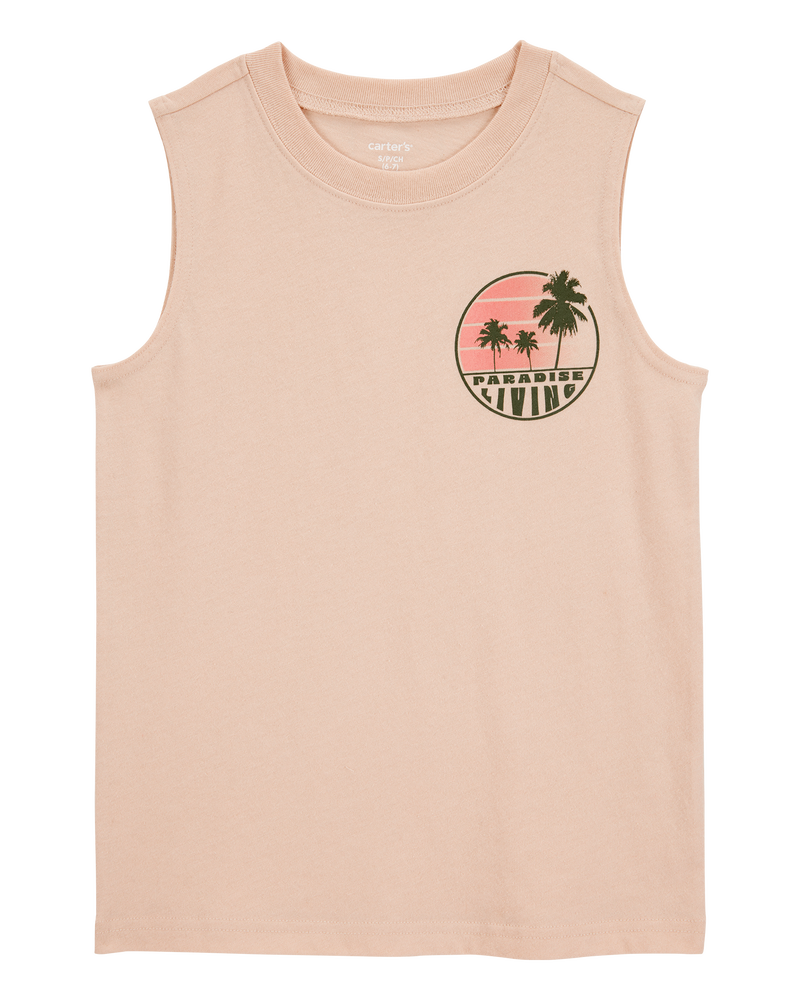 Kid Graphic Surf Tank - Brown, image 1 of 3 slides