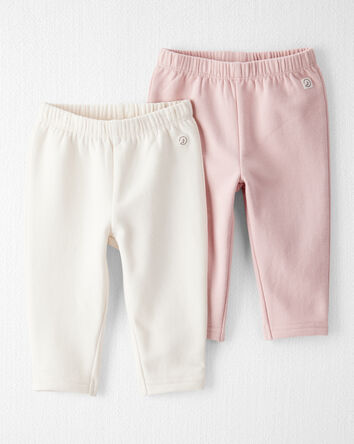 Baby Girl 2-Pack Sweatpants Made with Organic Cotton, 