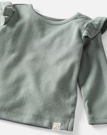 Baby 3-Pack Organic Cotton Rib Flutter Tops, 