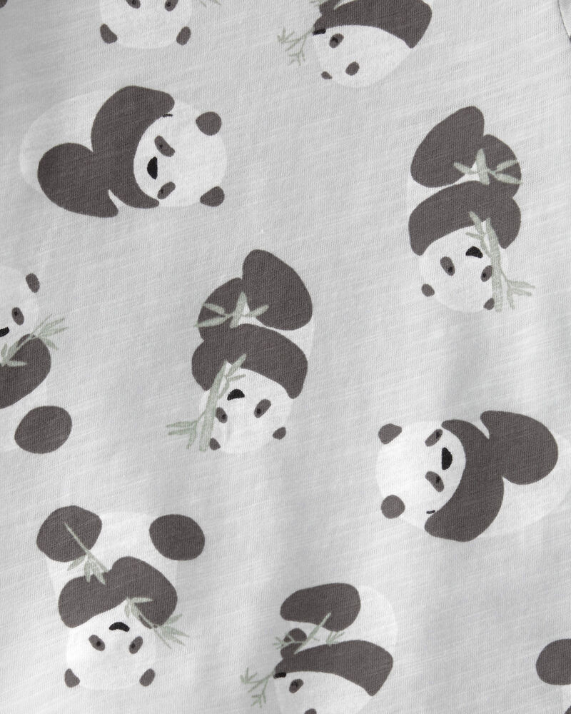 Baby Organic Cotton Shortall Set in Panda Bear, image 5 of 6 slides
