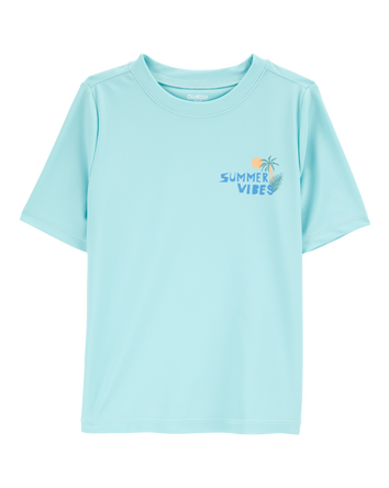 Boys Summer Vibes Short-Sleeve Rashguard - Blue, 