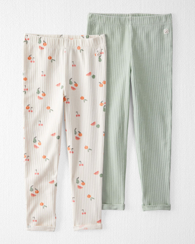 Toddler 2-Pack Organic Cotton Rib Leggings, image 1 of 8 slides