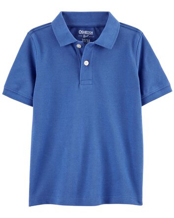 Toddler Blue Polo Uniform Shirt, 