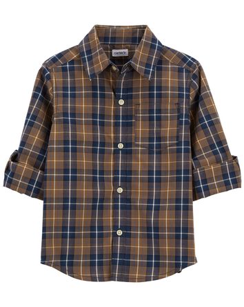 Toddler Plaid Button-Front Shirt, 