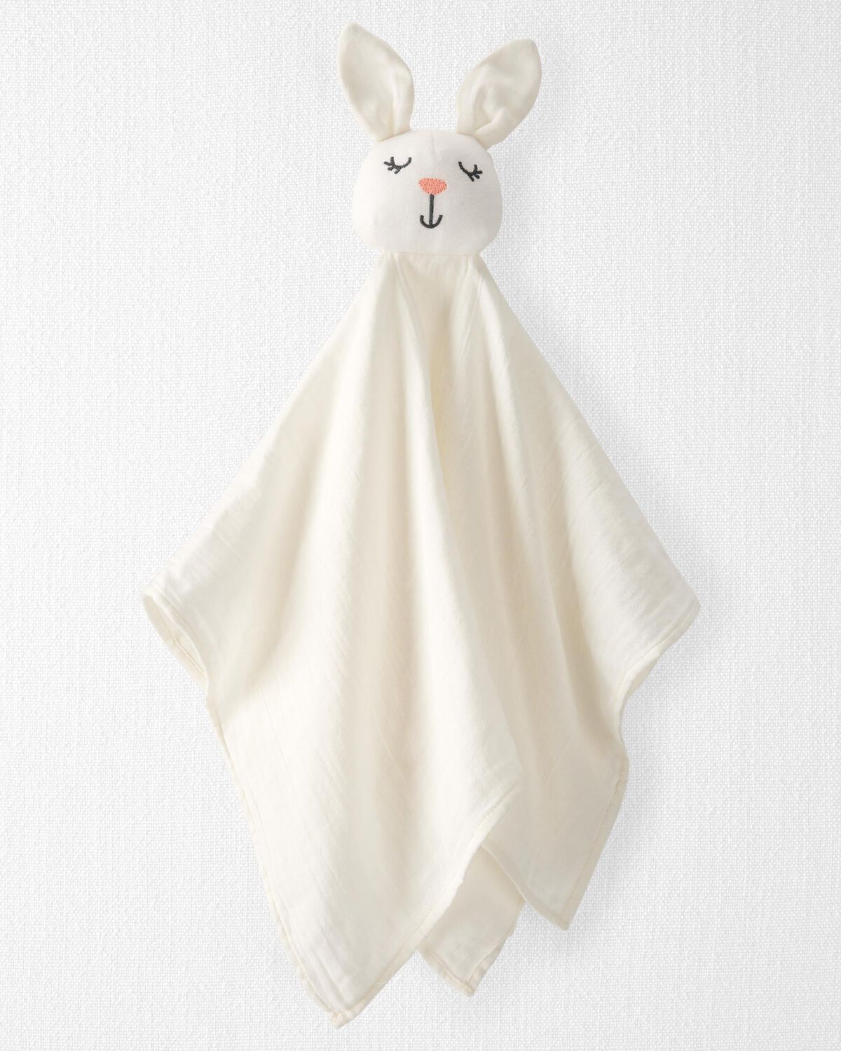 Carters Light Cream Baby Organic Cotton Muslin Bunny Lovie
