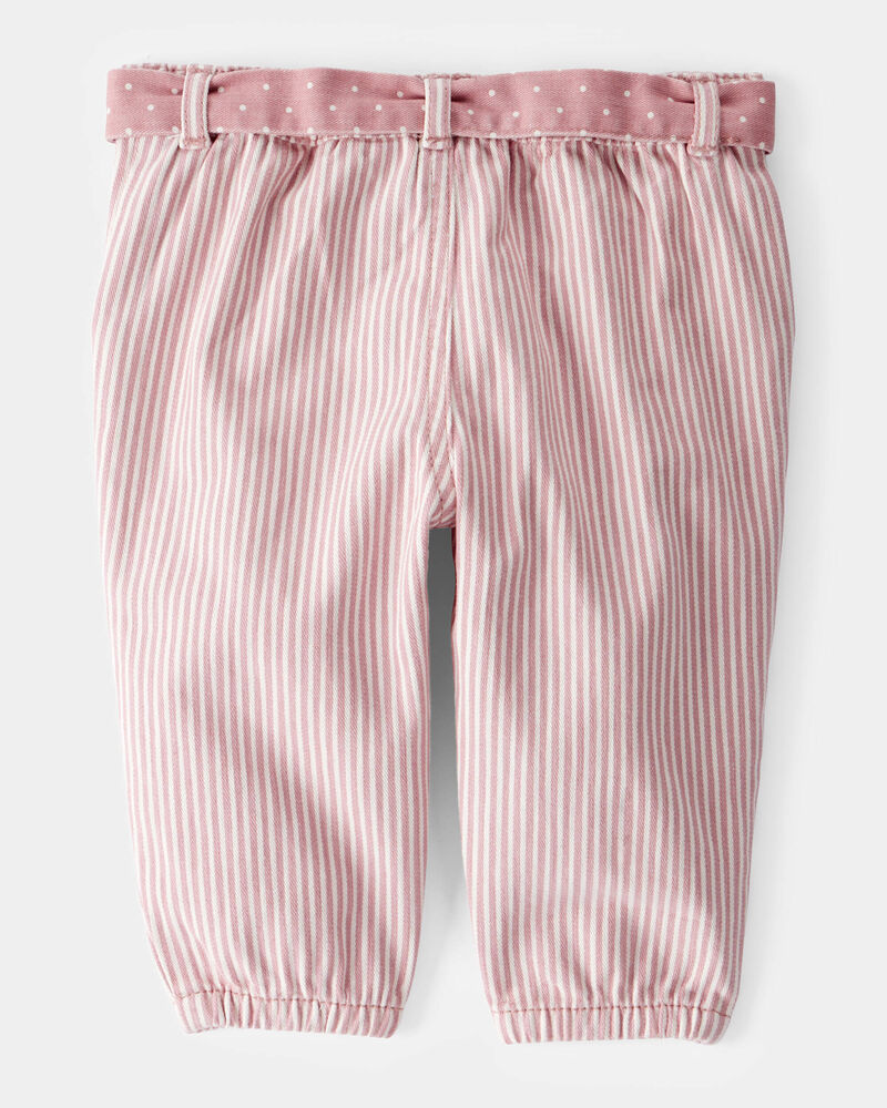 Baby Vintage Inspired Twill Striped & Polka Dot Pants - Pink, image 2 of 4 slides