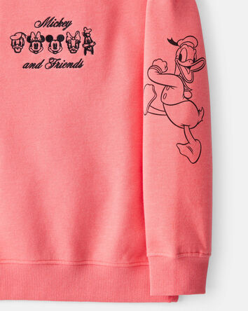 Girls Disney© Mickey Mouse Long-Sleeve Pullover Sweatshirt - Pink, 