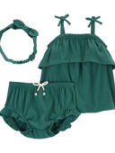 Green - Baby 3-Piece Crinkle Jersey Outfit Set