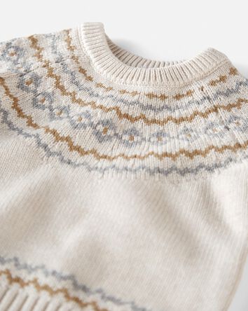 Baby Organic Cotton Fair Isle Chunky Sweater, 