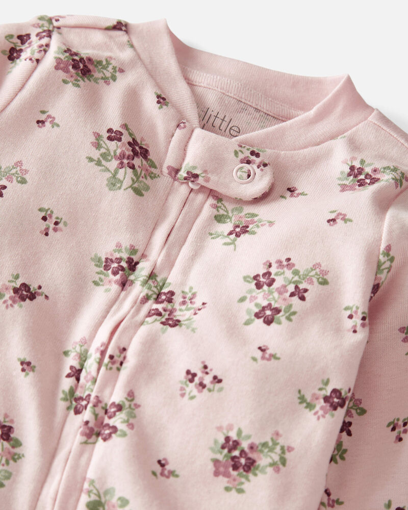 Baby Organic Cotton Sleep & Play in Wildberry Bouquet Pajamas, image 3 of 4 slides