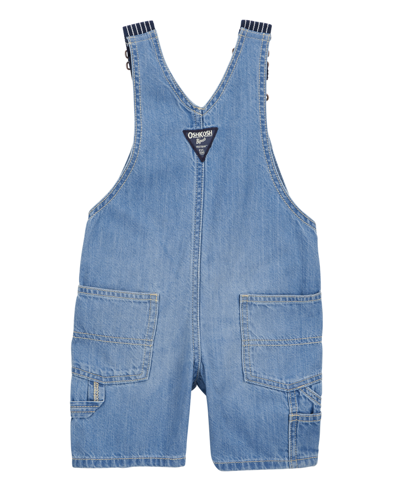 Toddler Denim Shortalls - Blue, image 2 of 5 slides