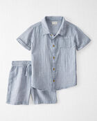Kid 2-Piece Organic Cotton Striped Set, image 1 of 4 slides