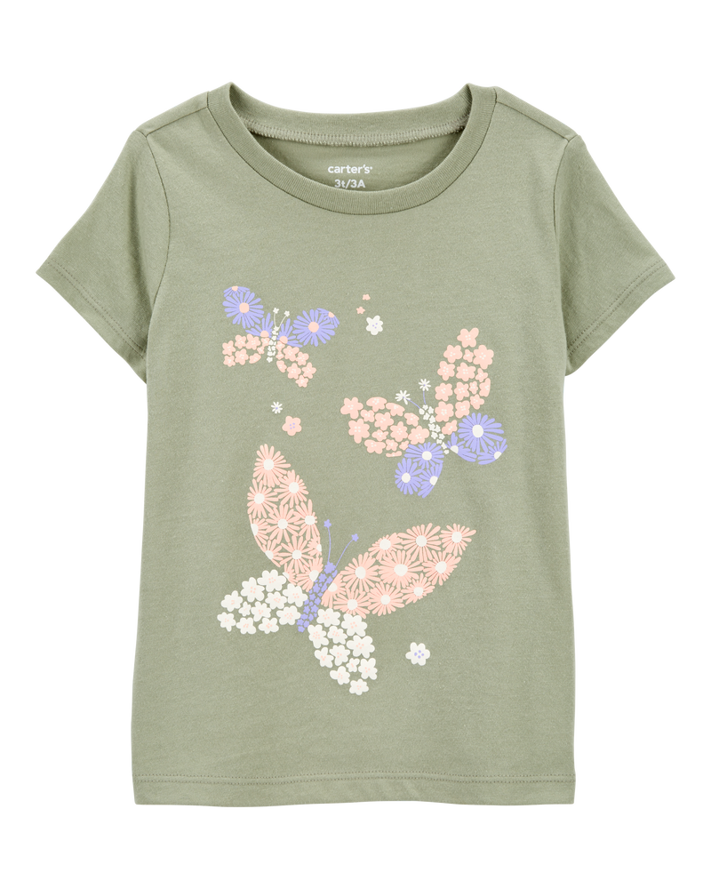 Toddler Girl Butterfly Short-Sleeve Graphic Tee - Green, image 1 of 3 slides