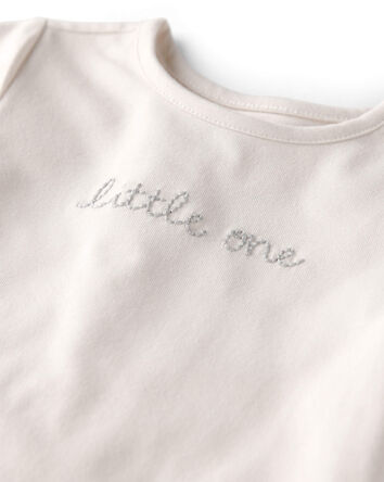 Baby Organic Cotton 'Little One' Embroidered Bodysuit , 