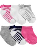 White/Pink - Baby 6-Pack Ankle Socks