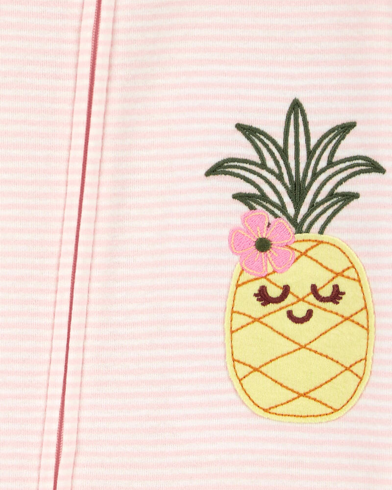 Baby 1-Piece Pineapple 100% Snug Fit Cotton Footie Pajams, image 2 of 2 slides