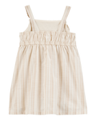 Baby Striped Eyelet Tank Dress - Ivory, image 2 of 5 slides