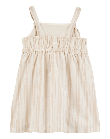 Baby Striped Eyelet Tank Dress - Ivory, 