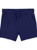 Navy - Toddler Pull-On Cotton Shorts