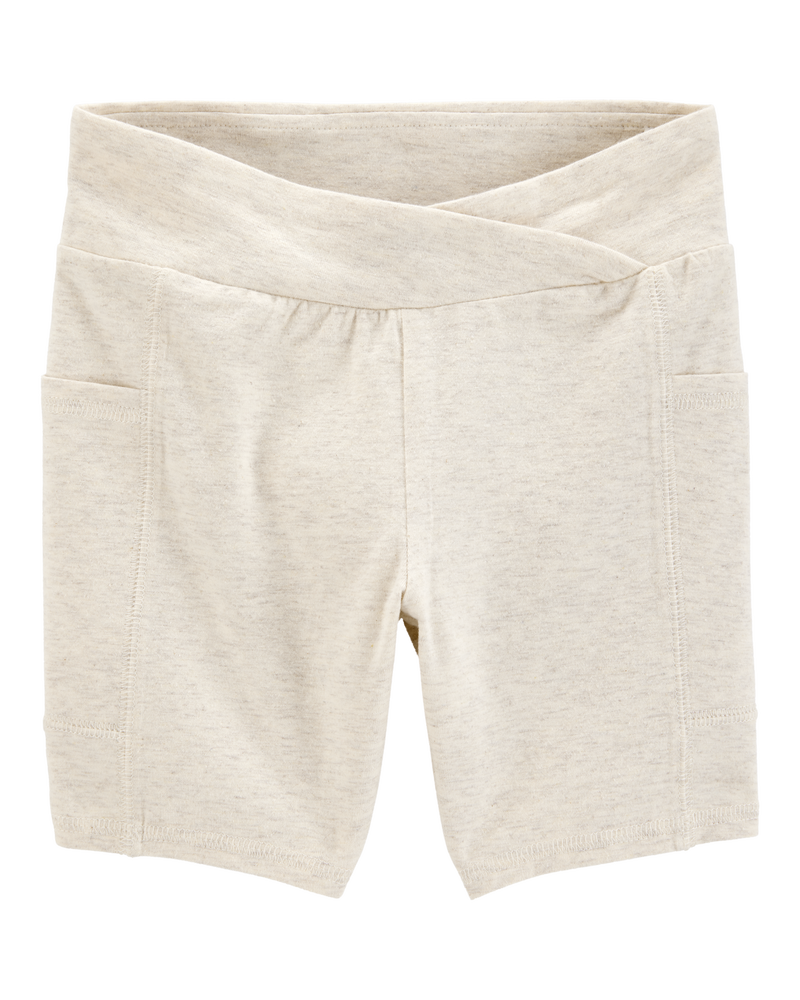 Kid High-Rise Bike Shorts - Cream, image 1 of 5 slides