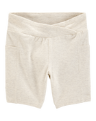 Kid High-Rise Bike Shorts - Cream, image 1 of 5 slides