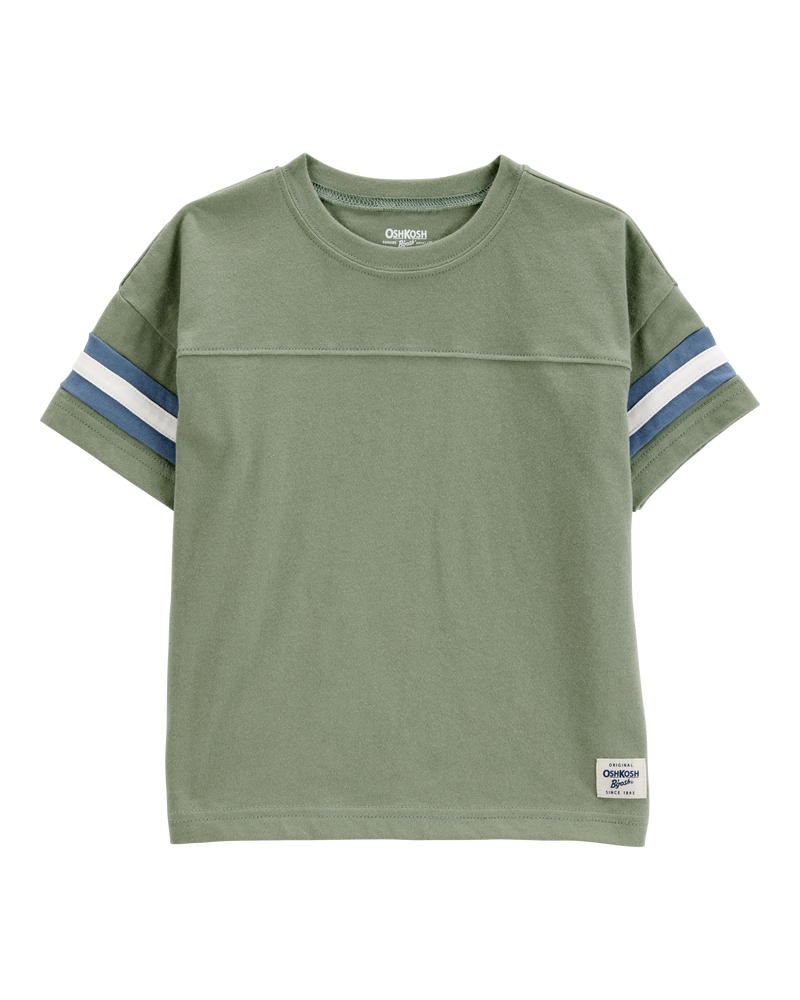Baby Short-Sleeve Striped Tee - Green, image 1 of 3 slides