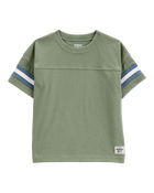 Baby Short-Sleeve Striped Tee - Green, image 1 of 3 slides
